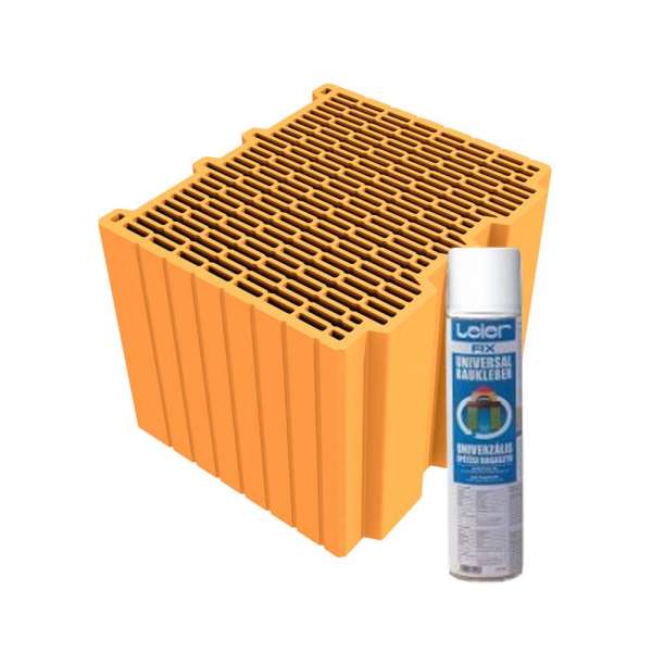 LeierPLAN 38 Pro csiszolt tégla + LeierFIX univerzális ragasztóhab